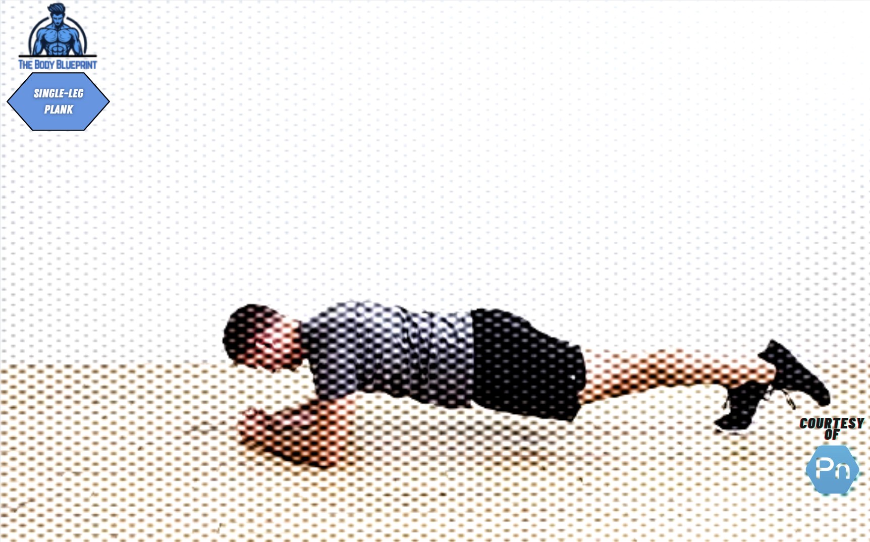 Certified personal trainer demonstrating single-leg plank