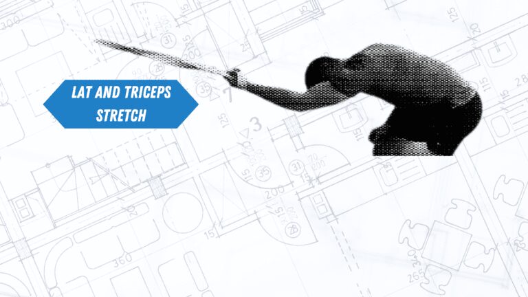 An expert personal trainer demonstrating a Lat and Triceps Stretch