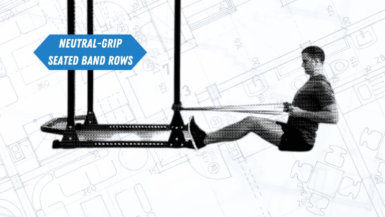 An expert personal trainer demonstrating Neutral-Grip Seated Band Rows