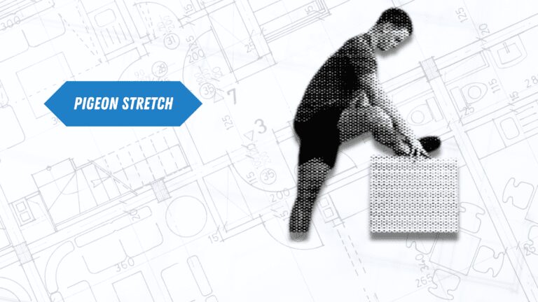 An expert personal trainer demonstrating a Pigeon Stretch