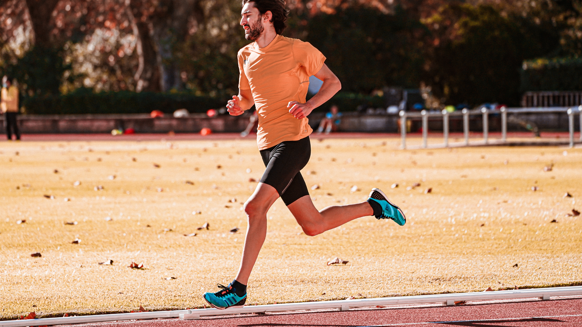 A man running outdoors.