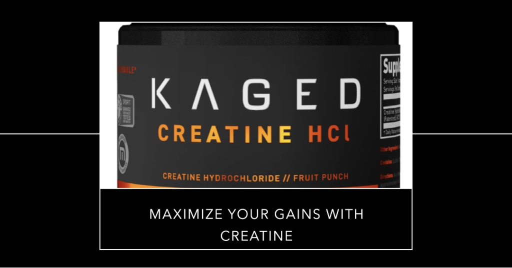 Image displaying a bottle of Kaged Creatine HCL, a premium supplement designed to improve muscle performance and recovery.