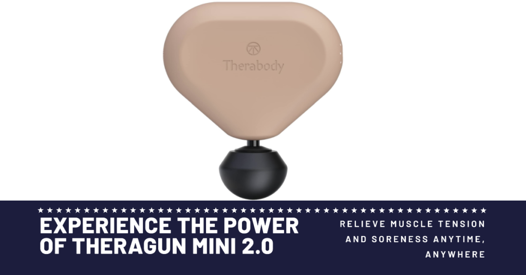 Image of a Theragun Mini 2.0 in a striking rose gold color, showcasing its compact and sleek design, ideal for portable deep tissue massage.