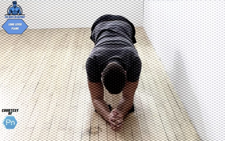 Certified trainer demonstrating a perfect long lever plank.