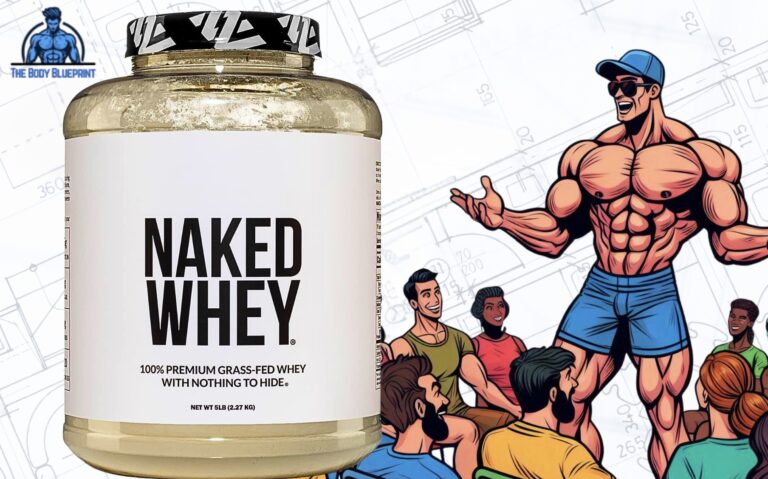 A bottle of Naked Whey Protein, a high-quality grass-fed whey protein powder