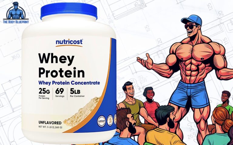 Nutricost Whey Protein Concentrate bottle front view.