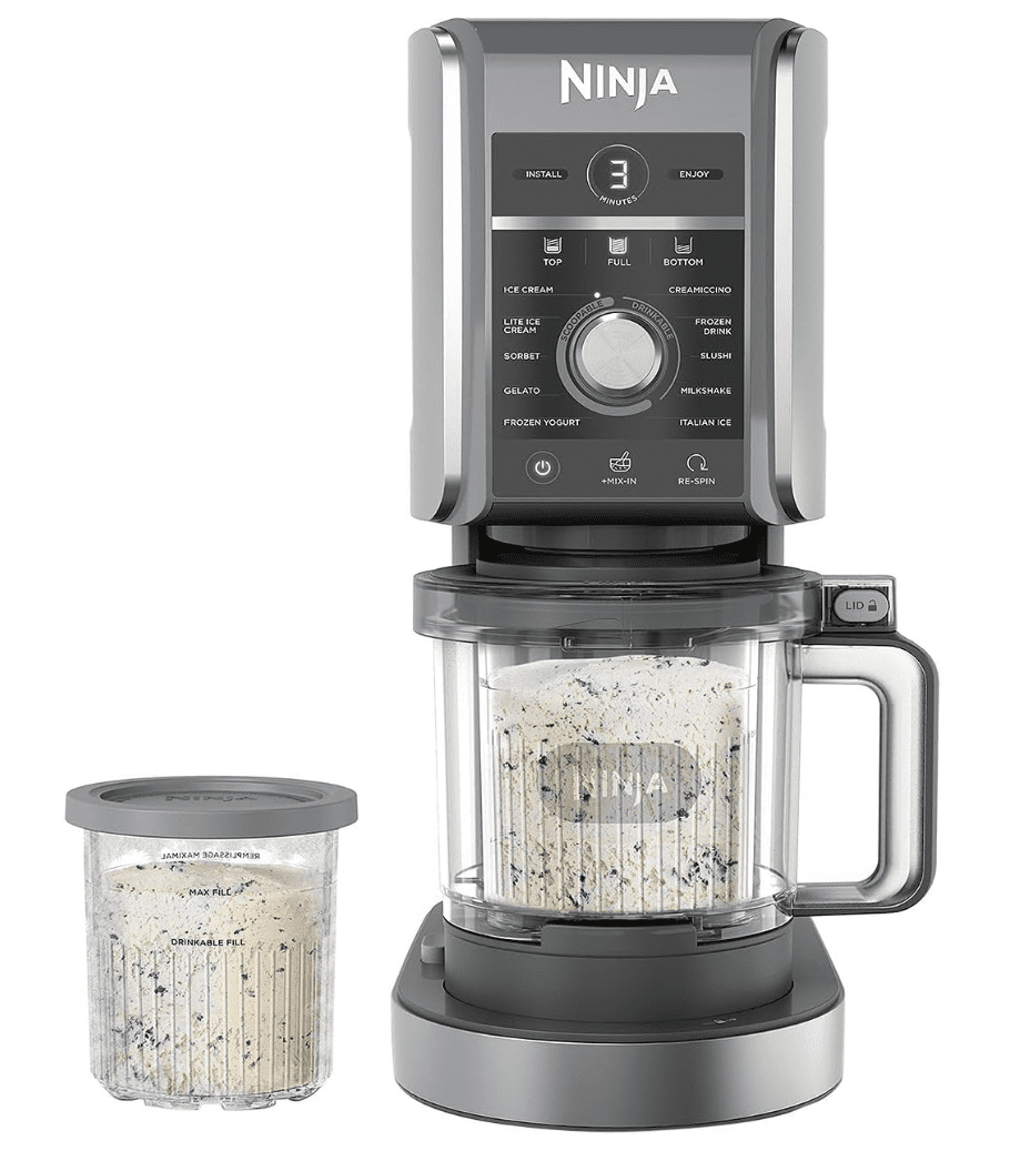 Ninja CREAMi Deluxe Treat Maker, ice cream and frozen dessert machine with two 24-oz family-size tubs
