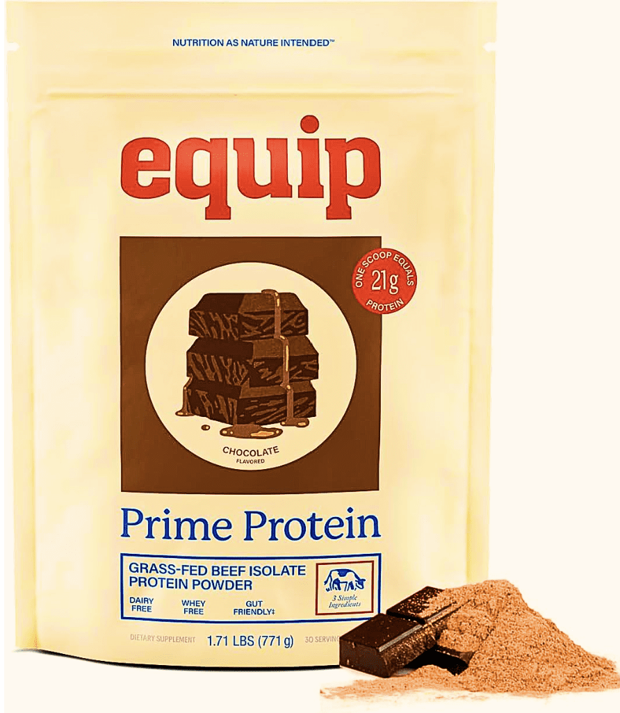 Equip Foods Prime Protein Powder - grass fed beef protein isolate, paleo and keto friendly, gluten and dairy free