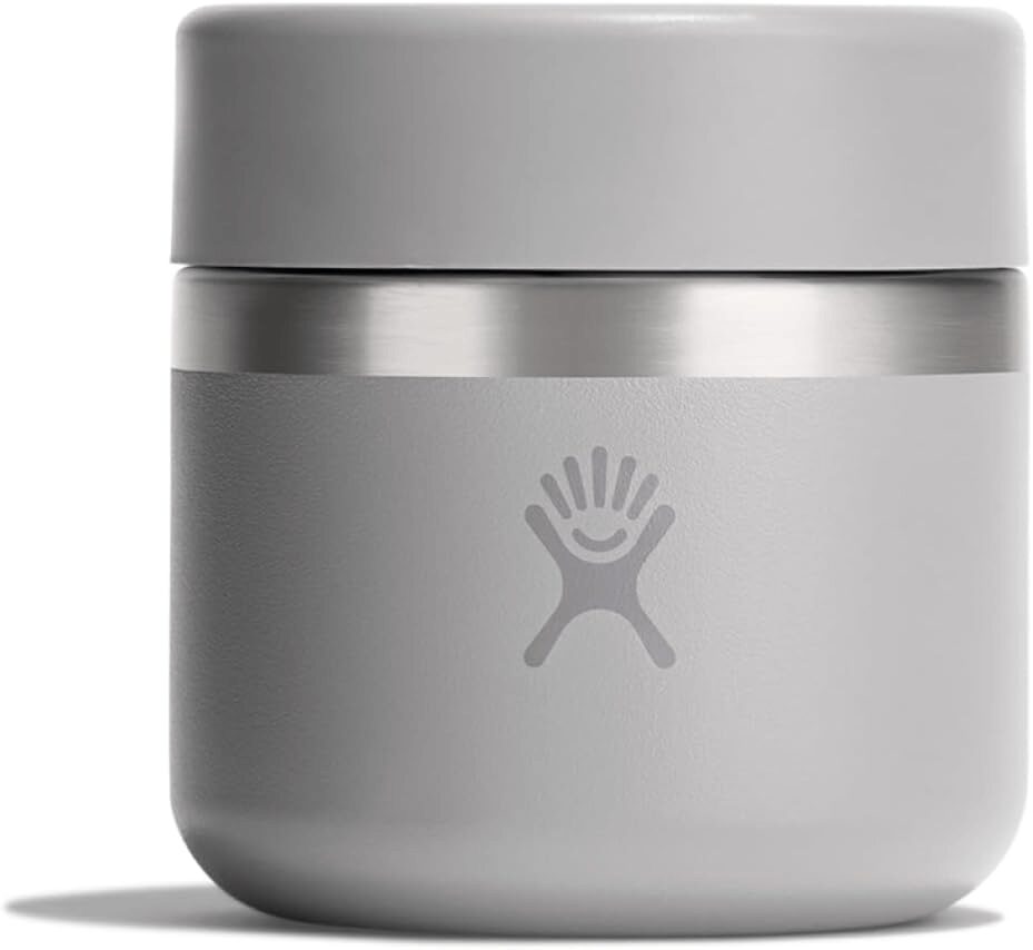 Hydro Flask 8oz Insulated Food Jar in Birch color, stainless steel construction with wide mouth lid